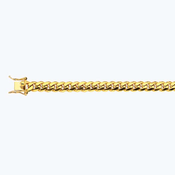 14K 8MM YELLOW GOLD SOLID MIAMI CUBAN 16" CHAIN NECKLACE (AVAILABLE IN LENGTHS 7" - 30") - Image 2