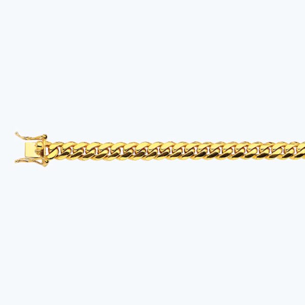 18K 8MM YELLOW GOLD SOLID MIAMI CUBAN 22" CHAIN NECKLACE (AVAILABLE IN LENGTHS 7" - 30") - Image 2