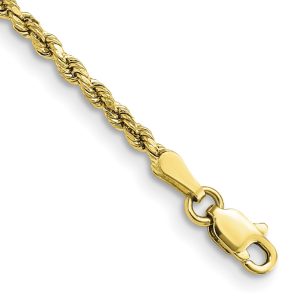 10k 2.25mm Semi-solid D/C Rope Chain