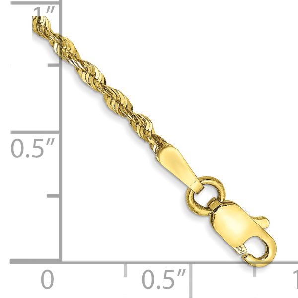 10k 1.8mm Extra-Light D/C Rope Chain Anklet - Image 2