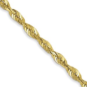 10k 2.50mm Extra-Light Diamond Cut Rope Chain