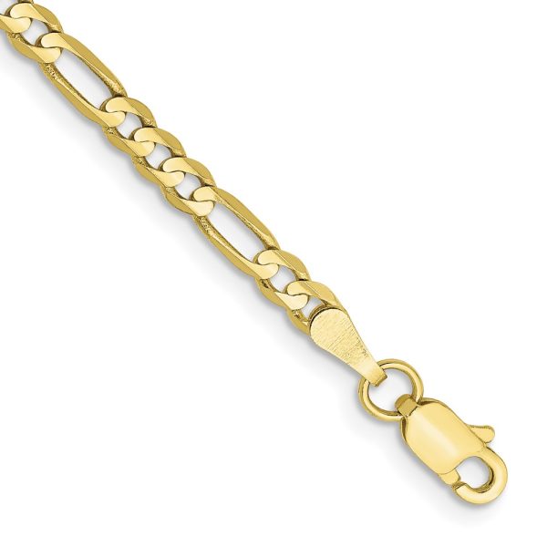 10K 3mm Flat Figaro Chain