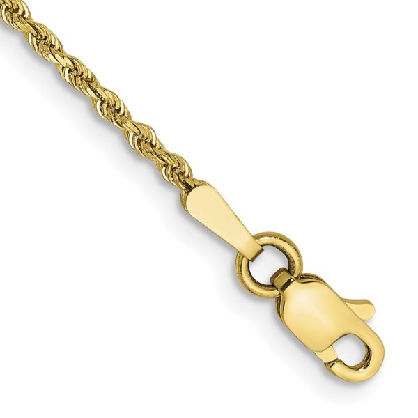 10k 1.5mm Diamond-cut Rope Chain Anklet