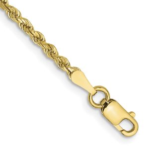 10k 2mm Diamond-cut Rope Chain