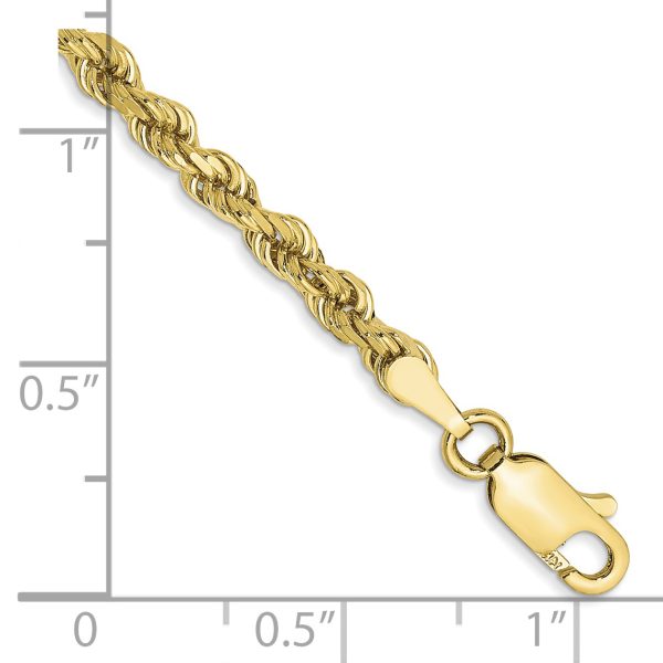 10k 3mm Diamond-cut Rope Chain - Image 2