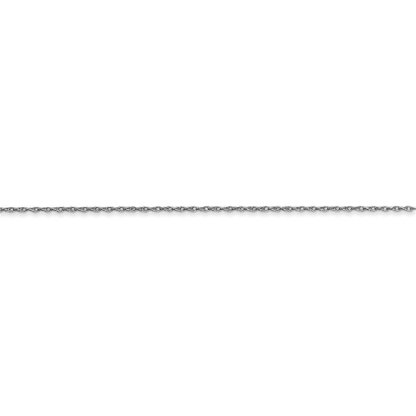 10k White Gold .5mm Carded Cable Rope Chain - Image 2