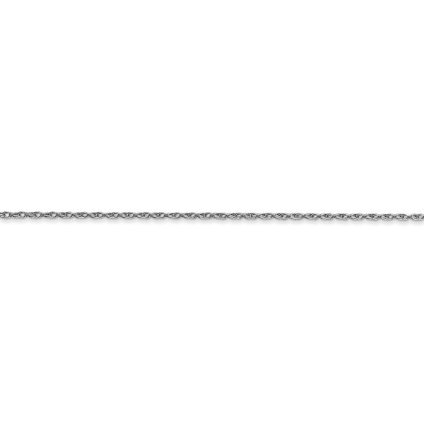 10k White Gold .7mm Carded Cable Rope Chain - Image 2