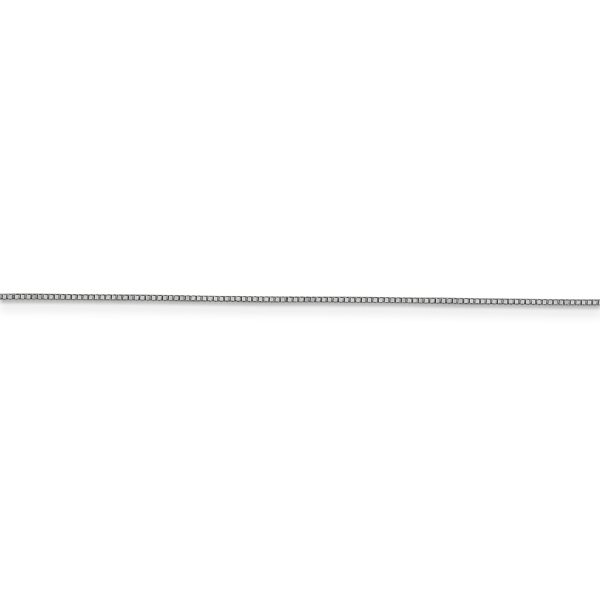 10K White Gold .7mm Box Chain - Image 2