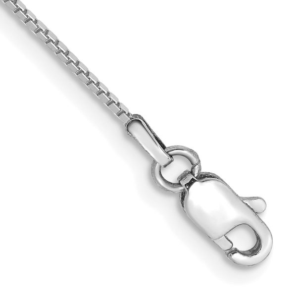 10k White Gold .9mm Box Chain Anklet