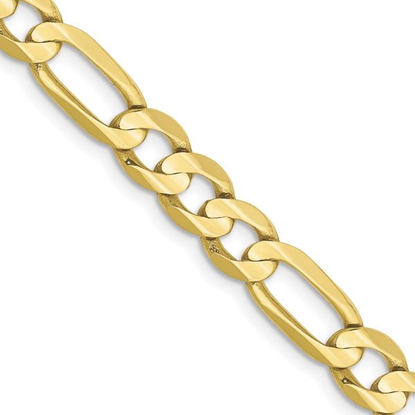 10k 6mm Concave Open Figaro Chain