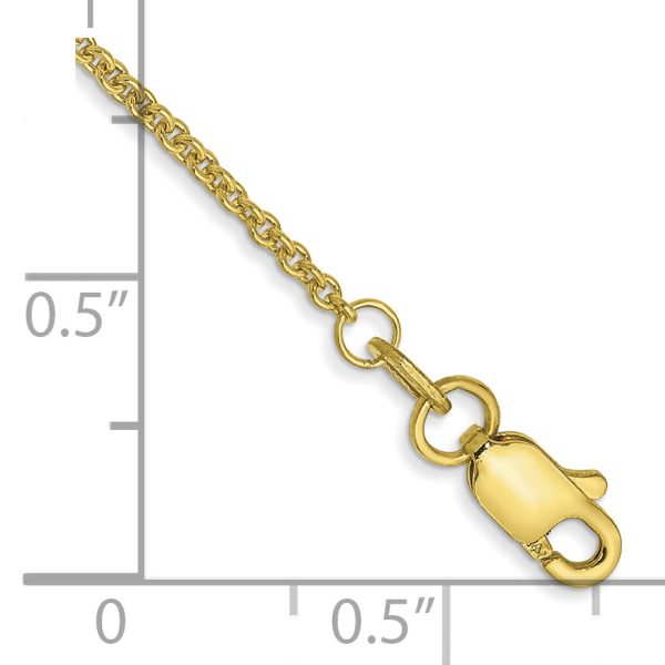 10k 1.4mm Round Open Link Cable Chain Anklet - Image 2