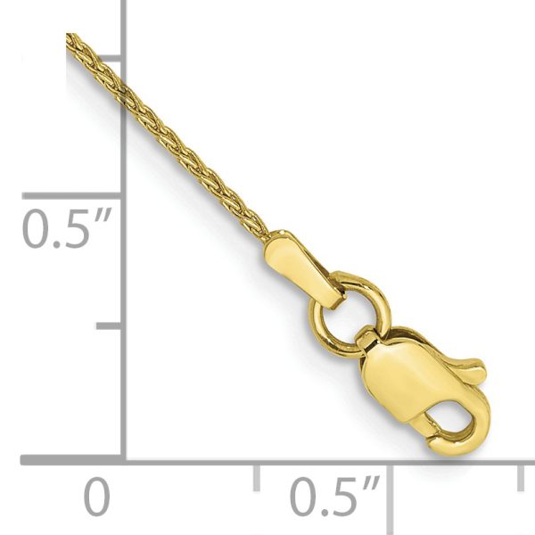 10k 1mm Parisian Wheat Chain Anklet - Image 2