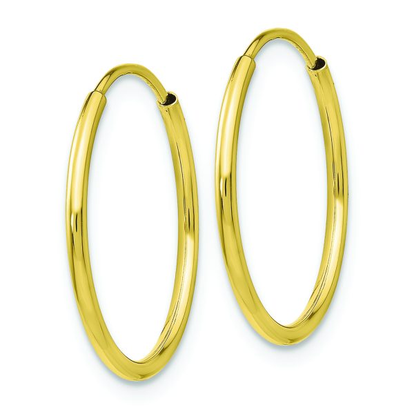 10k Polished Endless Tube Hoop Earrings - Image 2