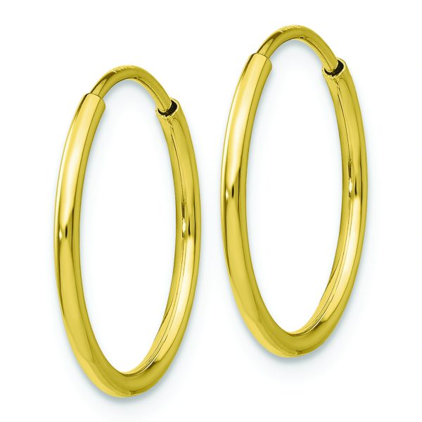 10k Polished Endless Tube Hoop Earrings - Image 2