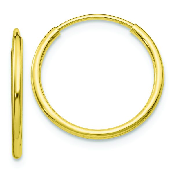 10k Polished Endless Tube Hoop Earrings
