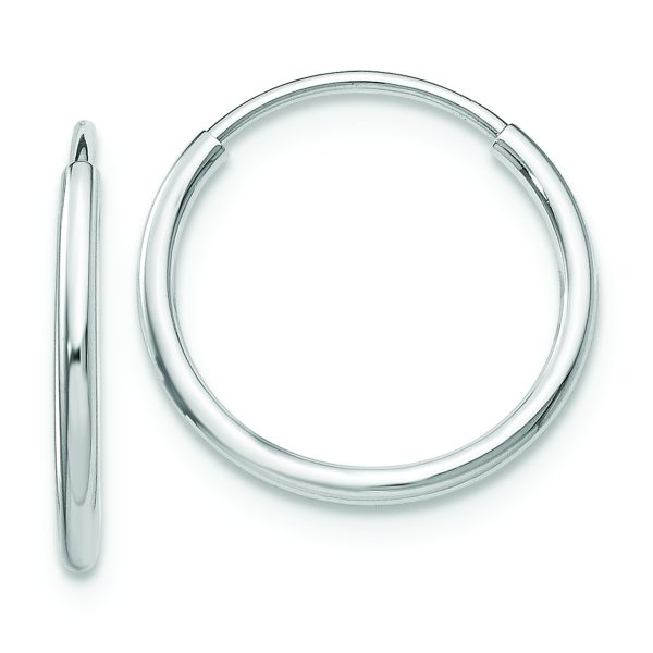 10K White Gold 1.2mm Endless Hoop Earrings