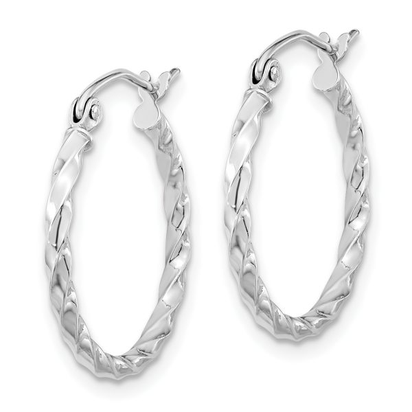 10k WG Twist Polished Hoop Earring - Image 2