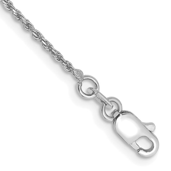 10k White Gold 1.15mm D/C Machine Made Rope Chain