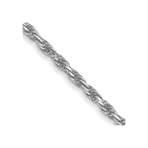 10k White Gold 1.3mm Diamond Cut Machine Made Rope Chain