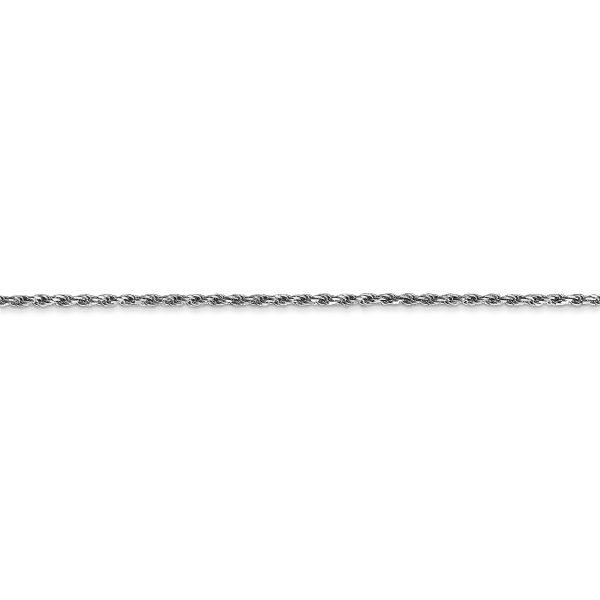 10k White Gold 1.3mm Diamond Cut Machine Made Rope Chain - Image 2