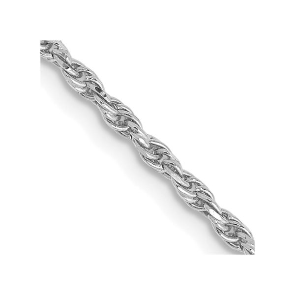 10k White Gold 1.6mm Diamond Cut Machine Made Rope Chain