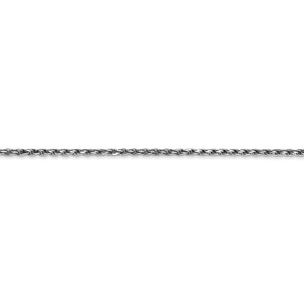 10k White Gold 1.6mm Diamond Cut Machine Made Rope Chain - Image 2