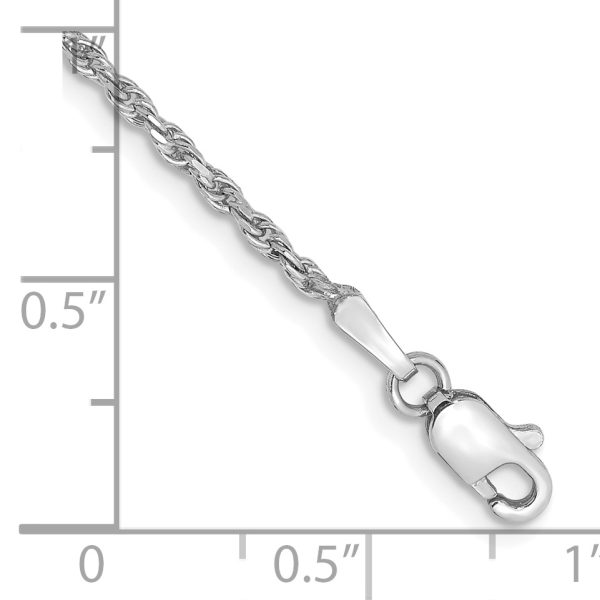 10k White Gold 1.6mm D/C Machine Made Rope Chain - Image 2