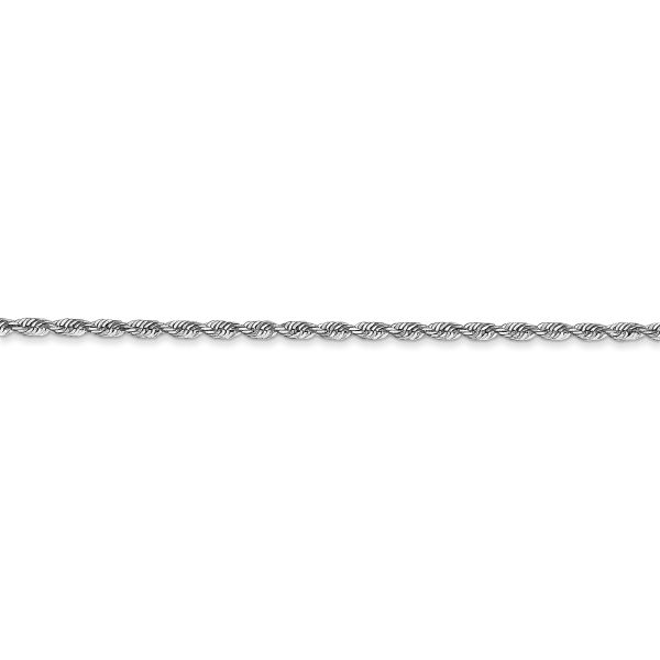 10k White Gold 1.85mm Diamond Cut Quadruple Rope Chain - Image 2