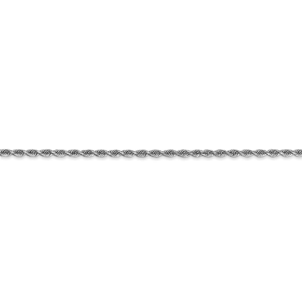 10k White Gold 2mm Diamond Cut Quadruple Rope Chain - Image 2