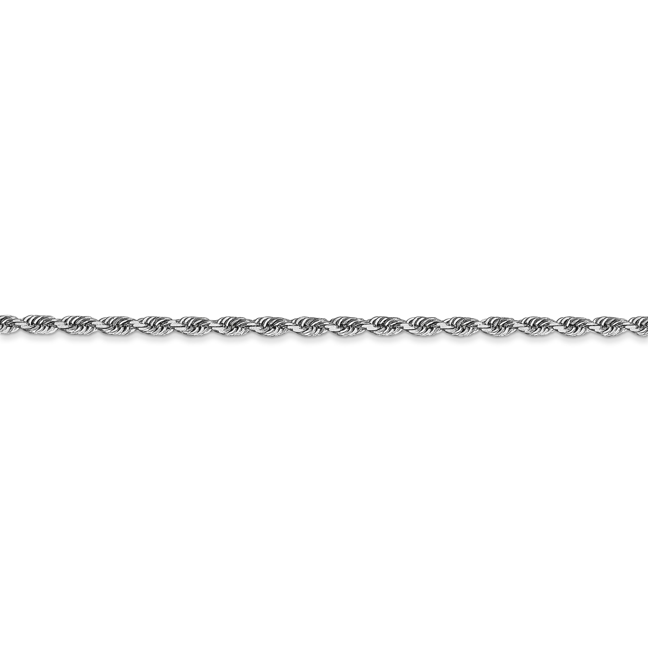 10k White Gold 2.25mm D/C Quadruple Rope Chain - Image 2
