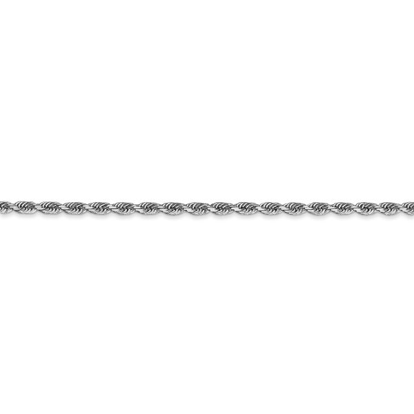 10k White Gold 2.25mm D/C Quadruple Rope Chain - Image 2