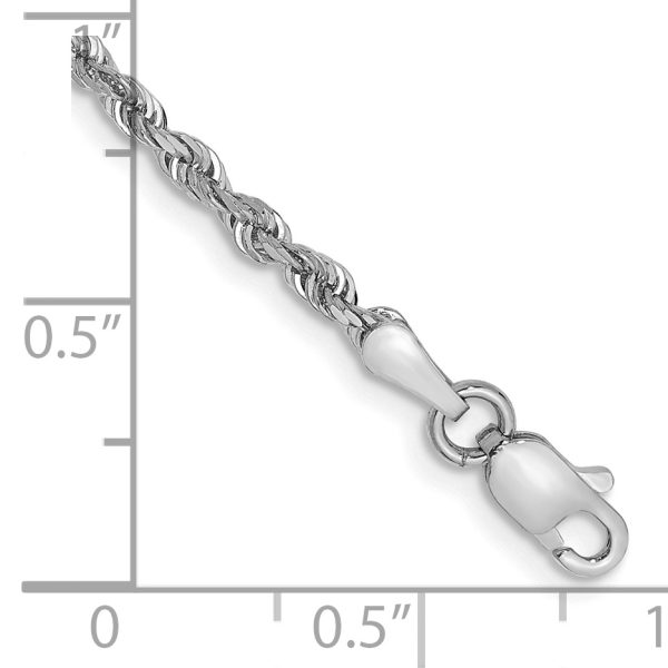 10k White Gold 2.25mm D/C Quadruple Rope Chain - Image 2