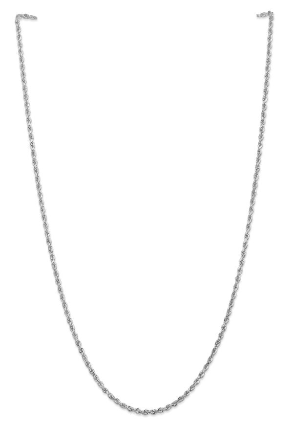 10k White Gold 2.75mm Diamond Cut Quadruple Rope Chain - Image 2