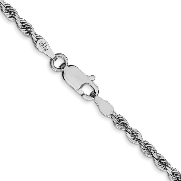 10k White Gold 2.75mm Diamond Cut Quadruple Rope Chain - Image 3