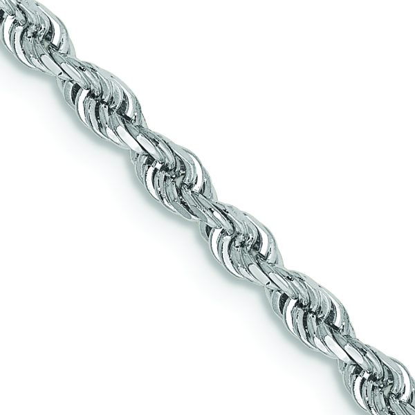 10k White Gold 2.75mm Diamond Cut Quadruple Rope Chain