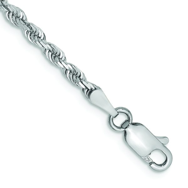 10k White Gold 2.75mm D/C Quadruple Rope Chain