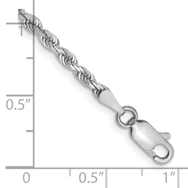 10k White Gold 2.75mm D/C Quadruple Rope Chain - Image 2