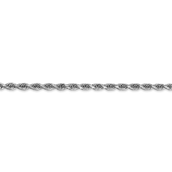 10k White Gold 3mm D/C Quadruple Rope Chain - Image 2