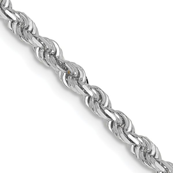 10k White Gold 3mm D/C Quadruple Rope Chain