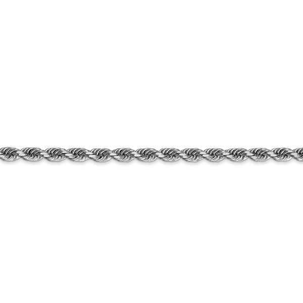 10k White Gold 3.35mm Diamond Cut Quadruple Rope Chain - Image 2