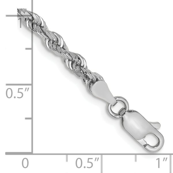 10k White Gold 3.35mm D/C Quadruple Rope Chain - Image 2