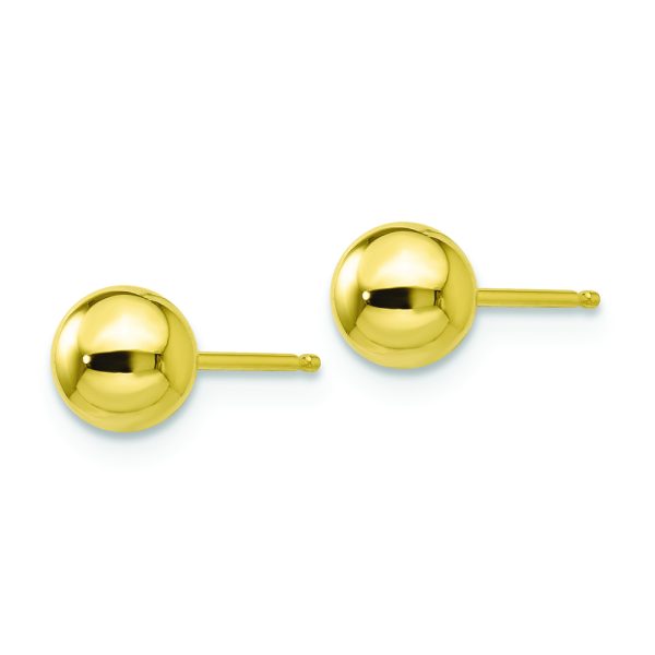 10k Polished 5mm Ball Post Earrings - Image 2
