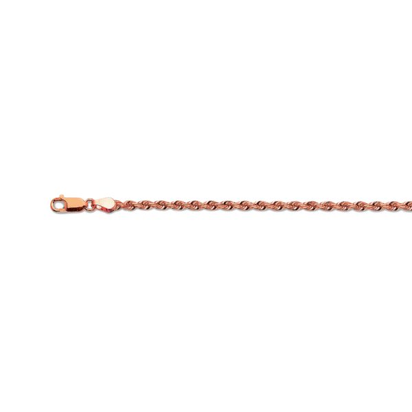 10K 3.5MM ROSE GOLD SOLID DC ROPE 18" CHAIN NECKLACE (AVAILABLE IN LENGTHS 7" - 30") - Image 2