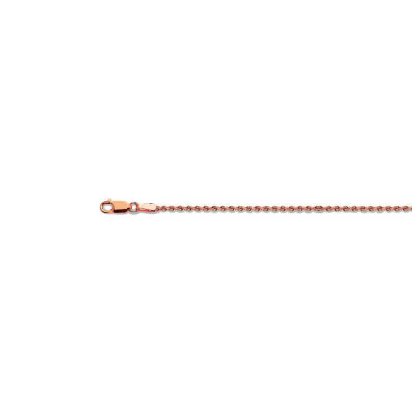 14K 2MM ROSE GOLD SOLID DC ROPE 8.5" CHAIN BRACELET (AVAILABLE IN LENGTHS 7" - 30")