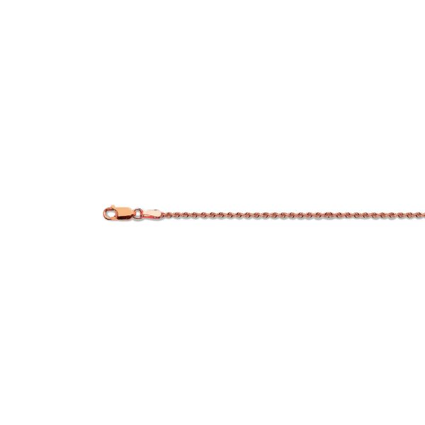 10K 2MM ROSE GOLD SOLID DC ROPE 18" CHAIN NECKLACE (AVAILABLE IN LENGTHS 7" - 30") - Image 2