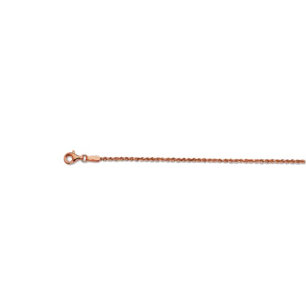 14K 1.5MM ROSE GOLD SOLID DC ROPE 18" CHAIN NECKLACE (AVAILABLE IN LENGTHS 7" - 30") - Image 2