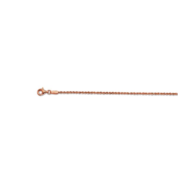14K 1.5MM ROSE GOLD SOLID DC ROPE 24" CHAIN NECKLACE (AVAILABLE IN LENGTHS 7" - 30") - Image 2