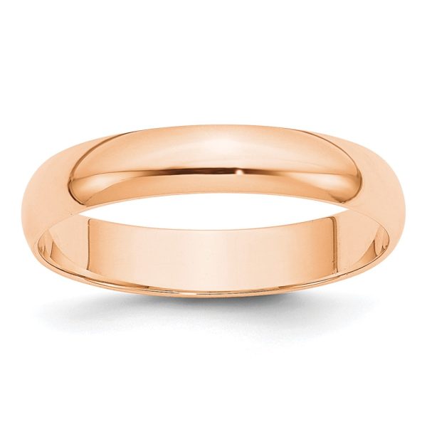 10k Rose Gold 4mm LTW Half Round Band Size 6