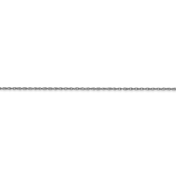 14k White Gold .6 mm Carded Cable Rope Chain - Image 2