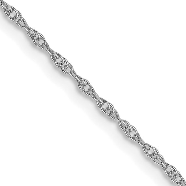 14k White Gold .95 mm Carded Cable Rope Chain